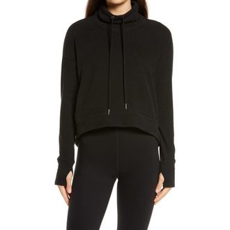 Sweaty Betty Harmonise Luxe Sweatshirt in Black at Nordstrom, Size Medium