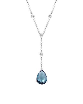 Liv Oliver 18K 3.50 Ct. Tw. Blue Quartz Cz Necklace