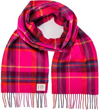 Avoca Pure Wool Scarf - Hot Pink Design