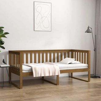 vidaXL Sof&aacute; Cama Madera Maciza De Pino Marr&oacute;n Miel 100x200 Cm Vidaxl