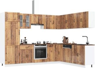 vidaXL Vidaxl - Mueble Cocina Lucca Madera Vieja 14 Pzas Madera Contrachapada