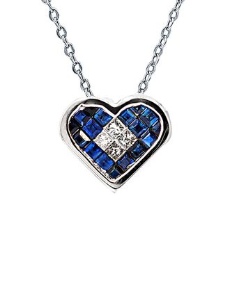 Diana M. Jewels Fine Jewelry 14K 0.67 Ct. Tw. Diamond & Sapphire Necklace