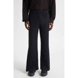 Homme Pliss&eacute; Issey Miyake Tailored Pleats 1 Flare Leg Pants in Black at Nordstrom, Size 2