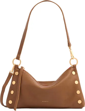 Hammitt Hammitt Kyle Mahogany Pebble Brushed Gold Red Zip Sml
