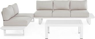 BIZZOTTO Flexible Premium Gartenlounge Konnor - Weiss/Hellgrau