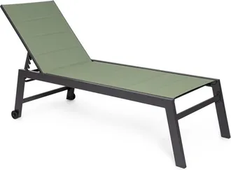BIZZOTTO Tumbona con ruedas de aluminio y textilene antracita/verde