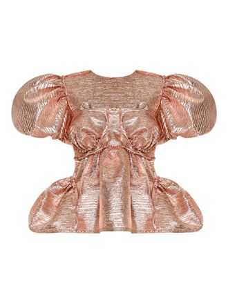 Anouki pleated puff-sleeve blouse - Pink