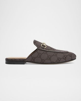 Gucci Princetown GG Canvas Bit Loafer Mules