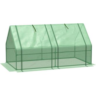 OEM Mini Invernadero Outsunny, 180 Cm De Largo X 90 Cm De Ancho X 90 Cm De Alto, Techo A Dos Aguas, Acero, Polietileno De Alta Densidad De 140 G/m&sup2;, Resis