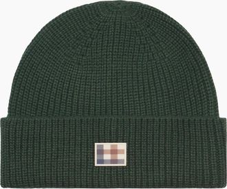 Aquascutum Mens Aquascutum Active Label Army Green Beanie - Size: ONE size