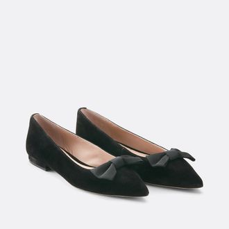 Ralph Lauren Londyn puntige leren ballerinas
