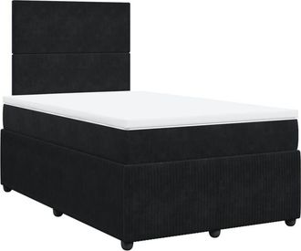 vidaXL Cama Box Spring Con Colch&oacute;n Terciopelo Negro 120x200 Cm Vidaxl