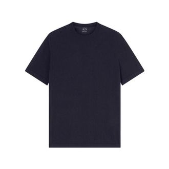 A|X Armani Exchange Geribbelde Katoenen Tricot Top - Heren - T-shirts - Blauw - L - Katoen - Tops