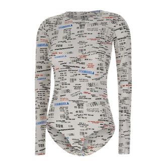 Maison Margiela Body, female, Multicolor, Size: M Logo Bodysuit