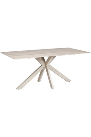 MID.YOU Mid.you Esstisch, Beige, Metall, Keramik, rechteckig, Flachrohr, 90x76x180 cm, Esszimmer, Esstische, Esstische Keramik