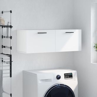 vidaXL Armario De Pared Madera De Ingenier&iacute;a Blanco 100x36,5x35 Cm Vidaxl