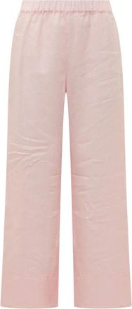 Sundek Linnen Broeken - Dames - Wijde Broeken - Roze - M - Linnen - Broeken