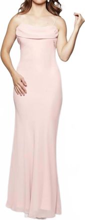 Milano Formals Flowing Cowl Neck Muse Maxi Dress In Pink