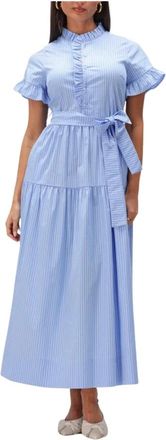 Notre-V Dames, Jurken, Blauw, Maat: XS Katoen