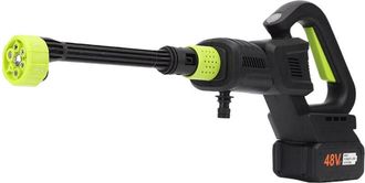 OEM Hidrolimpiadora De Alta Presi&oacute;n De 21 V, Inal&aacute;mbrica, 10 Bares, Boquilla Multifunci&oacute;n 6 En 1, Apta Para Automoci&oacute;n (negra Y Verde, 1 Bater&iacute;a)