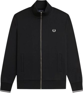 Fred Perry Sweatshirt met Ritssluiting - Heren - Vesten met rits - Zwart - L - Katoen - Hoodies & sweatvesten