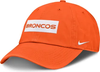 Nike Denver Broncos Primetime Club Wordmark Nike Mens NFL Adjustable Hat in Orange | NF0289N8W-ZW0
