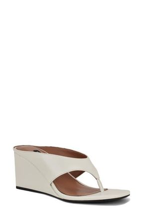 Nine West Jadde Wedge Flip Flop in White at Nordstrom, Size 6.5