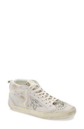 Golden Goose Mid Star Sneaker in Beige/Platinum at Nordstrom, Size 12Us