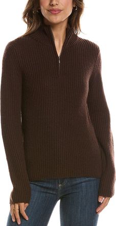 Fort&eacute; Cashmere Zip Mock Neck 100% Cashmere Sweater