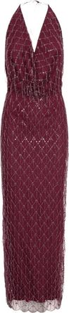 Rotate Jurk met halternek en pailletten - Dames - Avondkleed - Rood - XS - Pailletten - Kleedjes