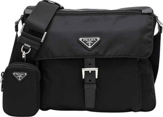Prada Re-nylon Schoudertas - Dames - Schoudertassen - Zwart - ONE Size - Nylon - Tassen