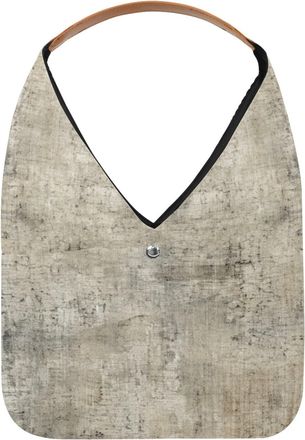 Generic White Vintage Mottled Texture Reusable Lightweight Grocery Bags - Foldable Into Compact Pouch, Washable & Sturdy, Multipurpose for Shopping and Travel