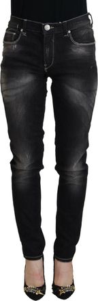 Acht Washed Mid Waist Tapered Denim Jeans