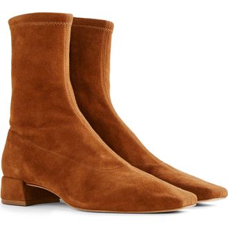 Reformation Rosina Bootie in Rum Stretch Suede at Nordstrom Rack, Size 5