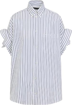 Balenciaga Shirts, female, White, Size: XS Tucked Sleeve Shirt