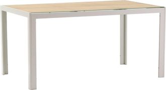 Siediti Fuori e Dentro Mesa rectangular 150x90 cm de aluminio y tapa de vidrio madera