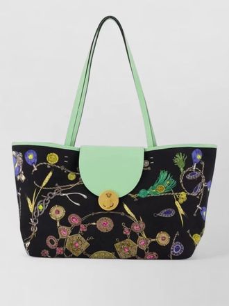 Versace small st broken jewels cotton tote bag