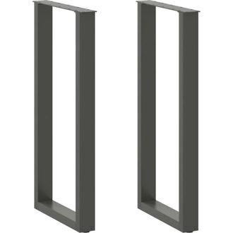vidaXL Patas Para Mesa De Bar En Forma De U (2 Unidades), Antracita, 40 X (100-101) Cm, Acero Vidaxl