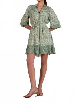 Elan Print Mini Dress In Green Boho