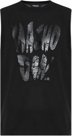 Dsquared2 Tops, Heren, Zwart, S, Katoen, Bedrukt T-shirt