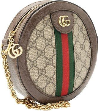 Gucci Beige Gg Supreme Canvas Ophidia Round Mini Shoulder Bag (Authentic Pre- Loved)