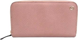 Gucci Pre-owned Leather Wallet - Dames - Vintage Accessoires - Roze - ONE Size - Leer - Vintage