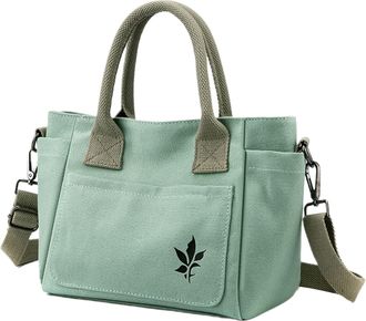 Generic Ladies Shoulder Bag Large Capacity Canvas Bag Casual Handbag Bag Work Class Handbag Womens Shoulder Handbags (Mint Green, One Size)