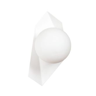 Wonderlamp Aplique de pared moderno de metal con esfera de cristal blanco