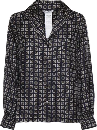 Max Mara Bedrukte Zijden Disco Shirt - Dames - Overhemden - Veelkleurig - S - Overhemden