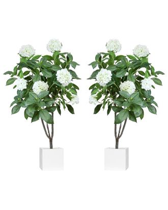 Creative Displays Inc. 5Ft Hydrangea Drop-In Trees With Ceramic Pots