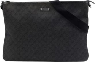 Gucci Pre-owned Denim Crossbody Bag - unisex - Vintage Schoudertas - Zwart - ONE Size - Denim - Vintage