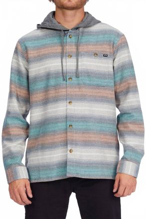 Billabong Baja Hooded Flannel Shirt In Chino