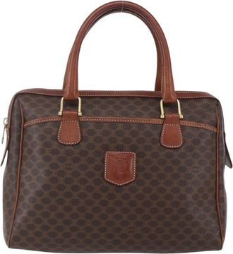 Celine Vintage Macadam Handbag Canvas And Leather Brown Canvas Handbag (Pre-Owned)