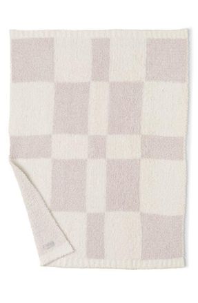 Barefoot Dreams CozyChic Check Stroller Blanket in Chai/cream at Nordstrom